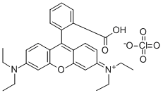 9-(2-carboxyphenyl)-3,6-bis(diethylamino)xanthylium perchlorate Structure