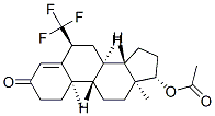 [(6S,8R,9S,10R,13S,14S,17S)-10,13-dimethyl-3-oxo-6-(trifluoromethyl)-1 ,2,6,7,8,9,11,12,14,15,16,17-dodecahydrocyclopenta[a]phenanthren-17-yl ] acetate Struktur
