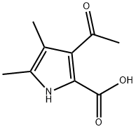 3-アセチル-4,5-ジメチル-1H-ピロール-2-カルボン酸 化学構造式