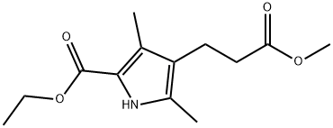 ethyl 4-(2-methoxycarbonylethyl)-3,5-dimethyl-1H-pyrrole-2-carboxylate Struktur
