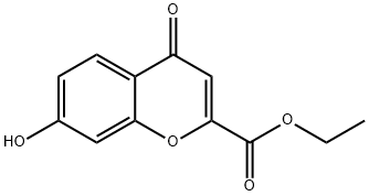 7-ヒドロキシ-4-オキソ-4H-1-ベンゾピラン-2-カルボン酸エチル 化学構造式
