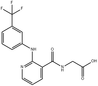 N-[[2-[[3-(三氟甲基)苯基]氨基]-3-吡啶基]羰基]甘氨酸 结构式