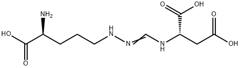 N-[[[(S)-4-アミノ-4-カルボキシブチル]アミノ](イミノ)メチル]-L-アスパラギン酸 化学構造式