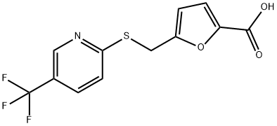 2-(5-カルボキシフルフリルチオ)-5-(トリフルオロメチル)ピリジン 化学構造式