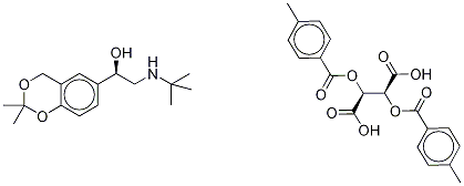 1,3-O-Isopropylidene (R)-Albuterol (2S,3S)-Di-O-toluoyl Tartrate Salt, 238762-33-9, 结构式