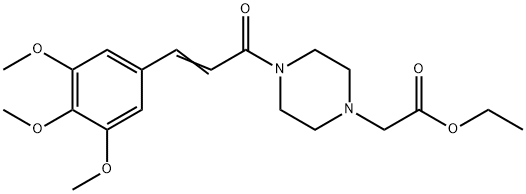 4-[1-オキソ-3-(3,4,5-トリメトキシフェニル)-2-プロペニル]-1-ピペラジン酢酸エチル 化学構造式