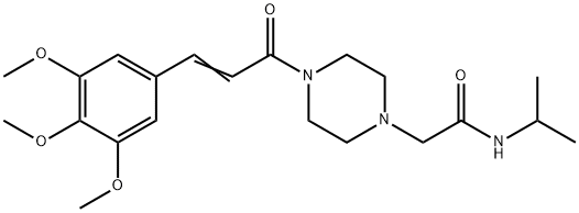 N-(1-メチルエチル)-4-[1-オキソ-3-(3,4,5-トリメトキシフェニル)-2-プロペニル]-1-ピペラジンアセトアミド 化学構造式