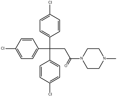 1-メチル-4-[3,3,3-トリス(4-クロロフェニル)-1-オキソプロピル]ピペラジン 化学構造式