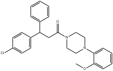 3-(p-Chlorophenyl)-3-phenyl-1-[4-(o-methoxyphenyl)-1-piperazinyl]-1-propanone Structure
