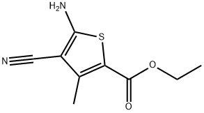 5-氨基-4-氰基-3-甲基-噻吩-2-羧酸乙酯,23903-46-0,结构式