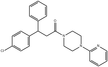 3-(p-Chlorophenyl)-3-phenyl-1-[4-(2-pyridyl)-1-piperazinyl]-1-propanone Structure