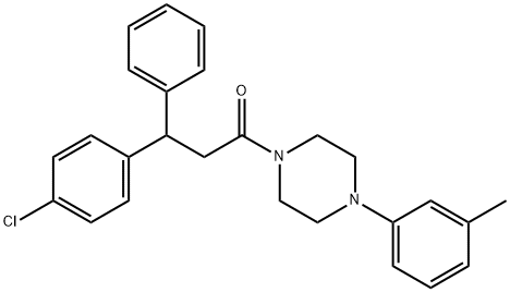3-(p-Chlorophenyl)-3-phenyl-1-[4-(m-tolyl)-1-piperazinyl]-1-propanone Structure