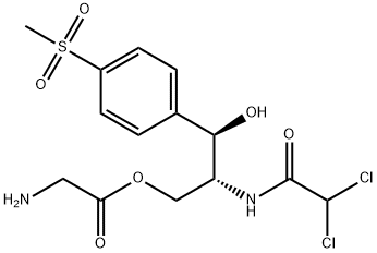 rac-グリシン(2R*,3R*)-2-[(ジクロロアセチル)アミノ]-3-ヒドロキシ-3-[4-(メチルスルホニル)フェニル]プロピル 化学構造式