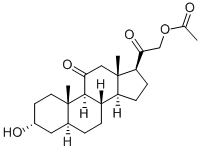 3α-ヒドロキシ-21-アセトキシ-5α-プレグナン-11,20-ジオン 化学構造式