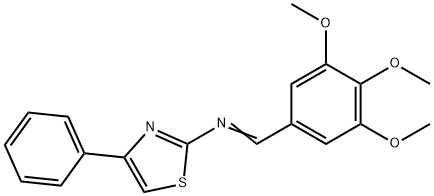 4-Phenyl-2-[(3,4,5-trimethoxybenzylidene)amino]thiazole Structure