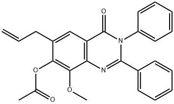 4(3H)-Quinazolinone,  6-allyl-7-hydroxy-8-methoxy-2,3-diphenyl-,  acetate  (ester)  (8CI) Structure