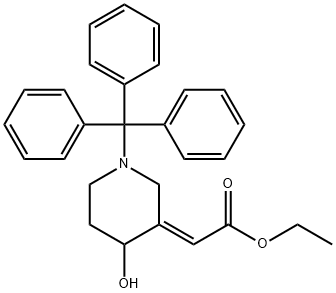 rac- (2E)-3-[(Ethoxycarbonyl)Methylene]-1-trityl-4-piperidinol Structure