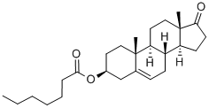 3β-(1-オキソヘプチルオキシ)アンドロスタ-5-エン-17-オン 化学構造式