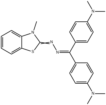3-Methyl(bis(4-(dimethylamino)phenyl)methylene)hydrazone-2(3H)-benzothiazolone Struktur
