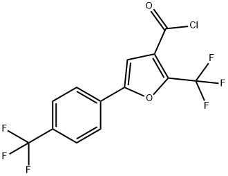 2-(TRIFLUOROMETHYL)-5-[4-(TRIFLUOROMETHYL)PHENYL]-3-FUROYL CHLORIDE Struktur