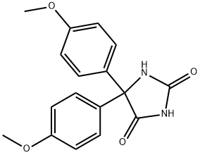 5,5-BIS-(4-METHOXY-PHENYL)-IMIDAZOLIDINE-2,4-DIONE Struktur