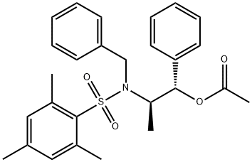 (1S,2R)-2-[N-BENZYL-N-(MESITYLENESULFONYL)AMINO]-1-PHENYLPROPYL ACETATE Structure