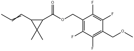 [2,3,5,6-tetrafluoro-4-(methoxymethyl)phenyl]methyl 2,2-dimethyl-3-pro p-1-enyl-cyclopropane-1-carboxylate Structure