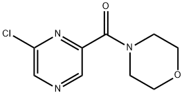 4-[(6-クロロ-2-ピラジニル)カルボニル]モルホリン 化学構造式