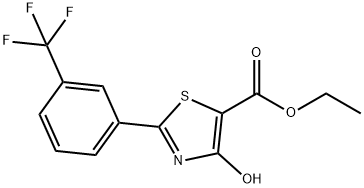 4-ヒドロキシ-2-[3-(トリフルオロメチル)フェニル]-1,3-チアゾール-5-カルボン酸エチル 化学構造式