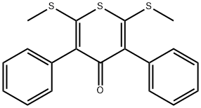 2,6-Bis(methylthio)-3,5-diphenyl-4H-thiopyran-4-one, 24097-29-8, 结构式