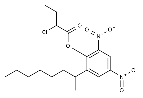 2-Chlorobutanoic acid 2-(1-methylheptyl)-4,6-dinitrophenyl ester Struktur
