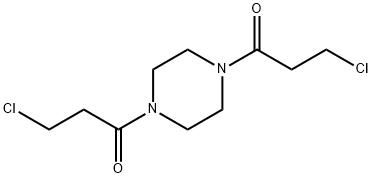 3-chloro-1-[4-(3-chloropropanoyl)piperazin-1-yl]propan-1-one Struktur