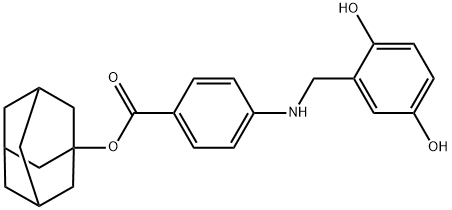1-adamantyl 4-[(2,5-dihydroxyphenyl)methylamino]benzoate Structure