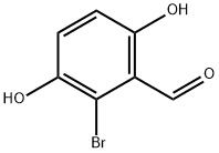 2-ブロモ-3,6-ジヒドロキシベンズアルデヒド 化学構造式