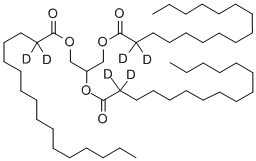 トリ(ヘキサデカン酸-2,2-D2)グリセリル 化学構造式