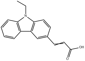(E)-3-(9-乙基-9H-咔唑-3-基)丙烯酸, 24122-82-5, 结构式