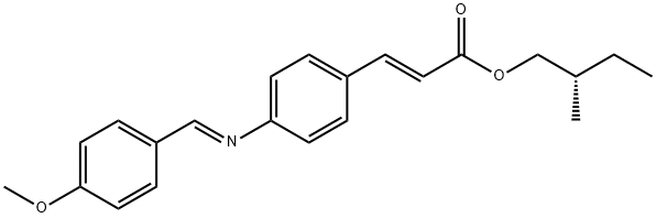 (S)-(+)-2-甲基丙烯酸[(对甲氧基亚苄基)氨基]肉桂酸酯, 24140-30-5, 结构式