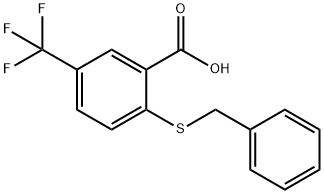 2-benzylsulfanyl-5-(trifluoromethyl)benzoic acid Structure