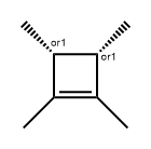 (3S)-1,2,3β,4β-テトラメチル-1-シクロブテン 化学構造式