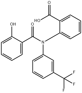 Benzoic  acid,  2-[(2-hydroxybenzoyl)[3-(trifluoromethyl)phenyl]amino]- Structure