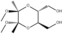 (2S,3S,5R,6R)-5,6-ビス(ヒドロキシメチル)-2,3-ジメトキシ-2,3-ジメチル-1,4-ジオキサン 化学構造式