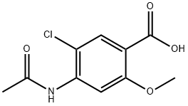 4-(アセチルアミノ)-5-クロロ-2-メトキシ安息香酸 化学構造式