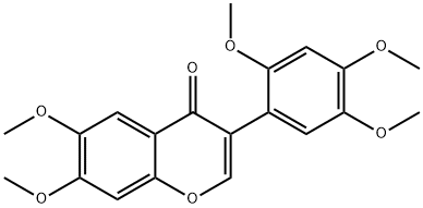 6,7-ジメトキシ-3-(2,4,5-トリメトキシフェニル)-4H-1-ベンゾピラン-4-オン 化学構造式