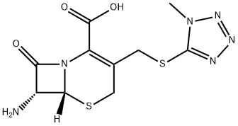 (7R)-3-[(1-メチル-1H-テトラゾール-5-イルチオ)メチル]-7-アミノセファム-3-エン-4-カルボン酸 化学構造式
