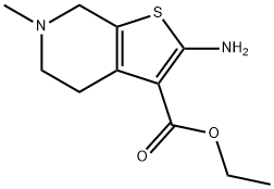 2-アミノ-6-メチル-4,5,6,7-テトラヒドロチエノ-[2,3-C]ピリジン-3-カルボン酸エチル 化学構造式