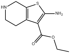 2-アミノ-4,5,6,7-テトラヒドロチエノ[2,3-c]ピリジン-3-カルボン酸エチル 化学構造式