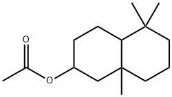 2-アセトキシ-5,5,8a-トリメチルデカヒドロナフタレン 化学構造式
