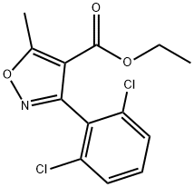 3-(2,6-ジクロロフェニル)-5-メチル-4-イソオキサゾールカルボン酸エチル 化学構造式