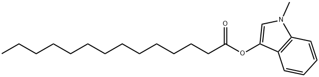 テトラデカン酸1-メチル-1H-インドール-3-イル 化学構造式