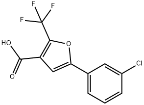 5-(3-クロロフェニル)-2-(トリフルオロメチル)フラン-3-カルボン酸 化学構造式